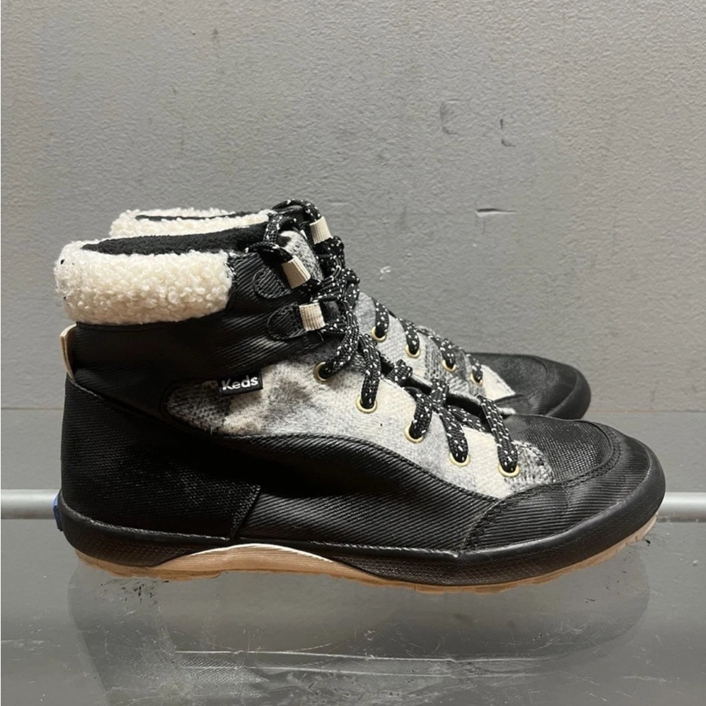 Keds Black and White High-Tops with Shearling Lining